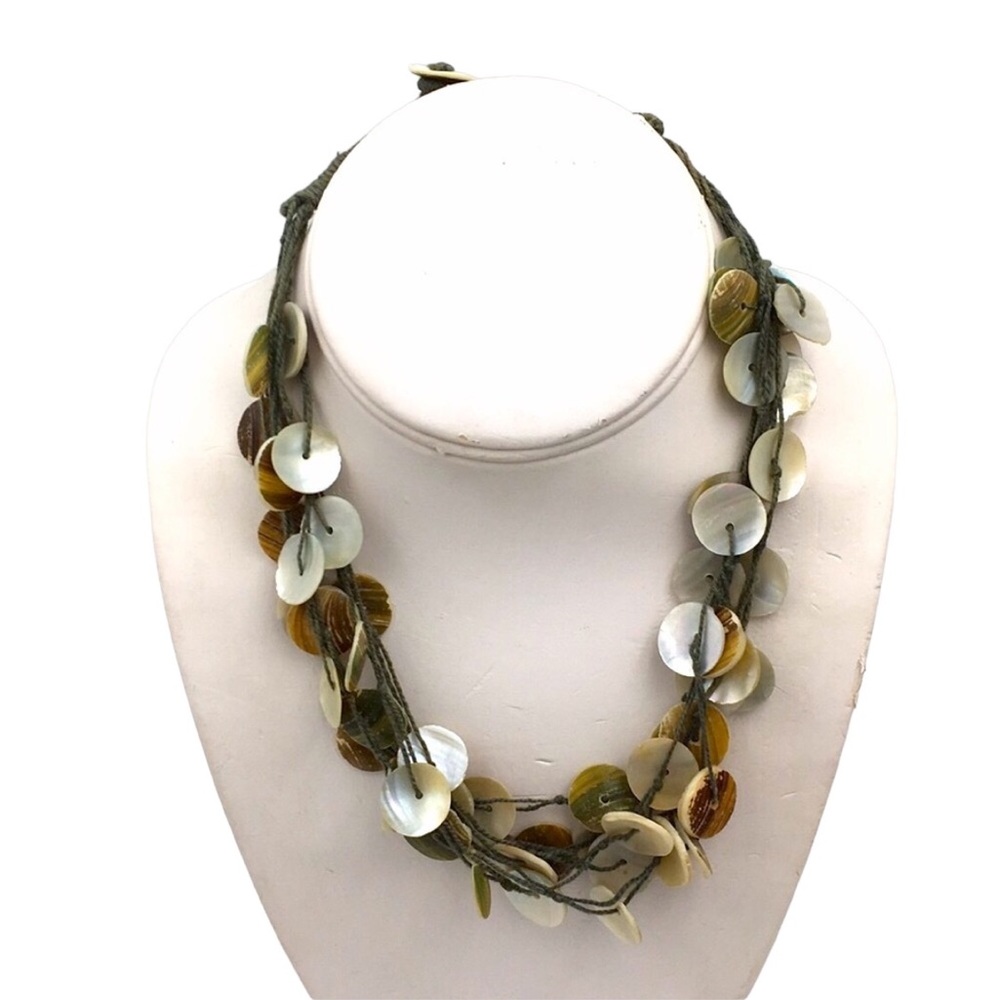 4 Layers Beach Olive Green Abalone Shell Button